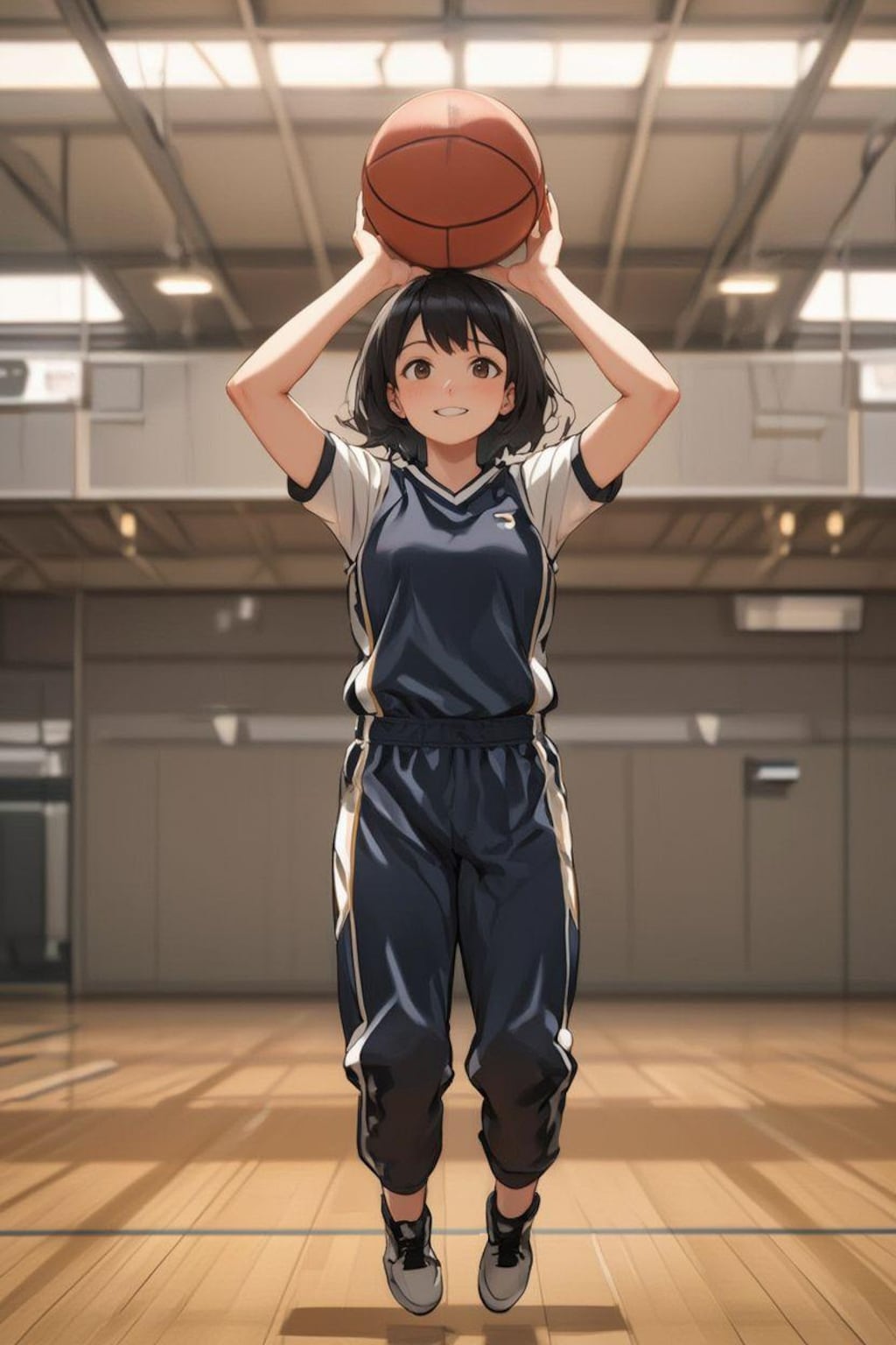 女バスのジャンプシュート372