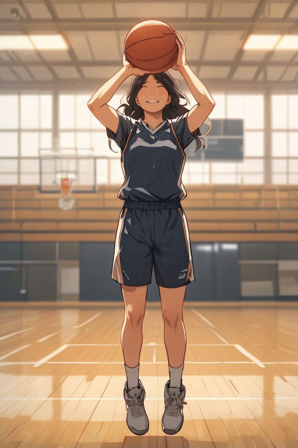 女バスのジャンプシュート372