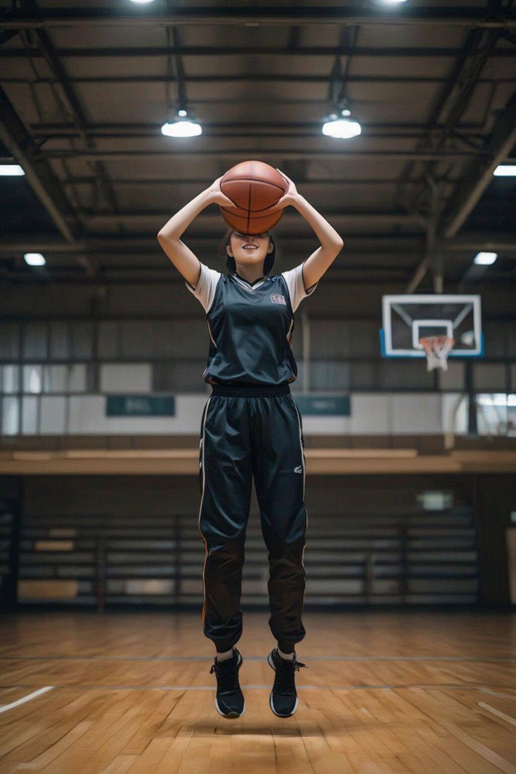 女バスのジャンプシュート372