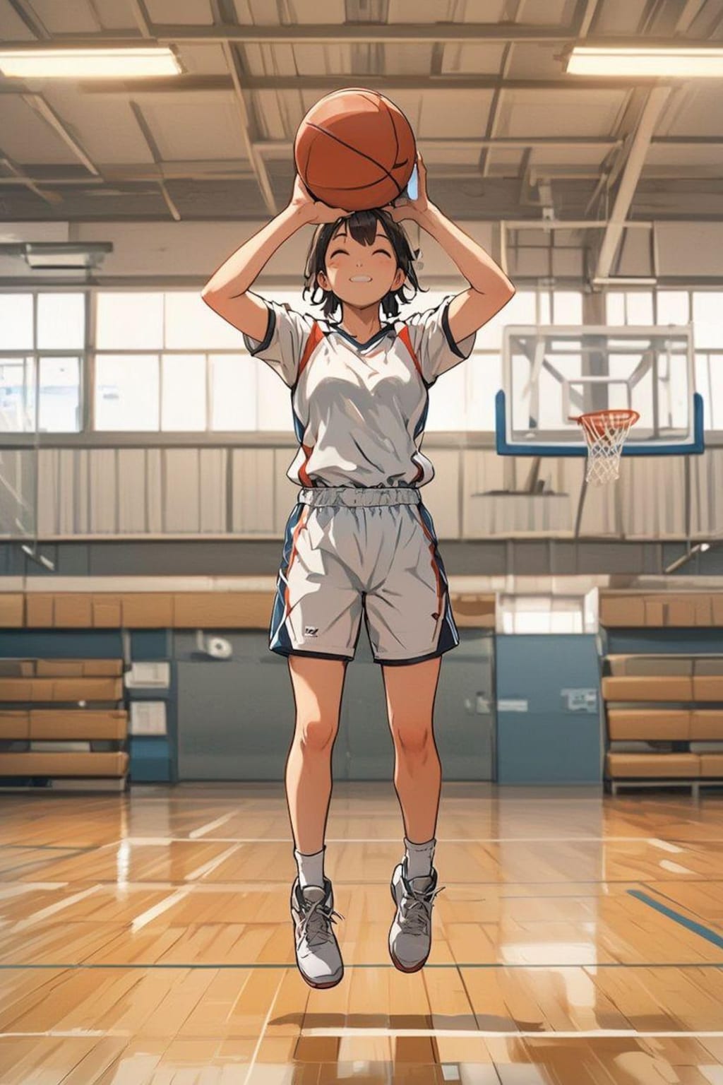 女バスのジャンプシュート372