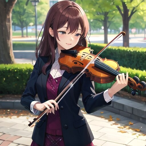 バンドガール　ヴァイオリン | の人気AIイラスト・グラビア