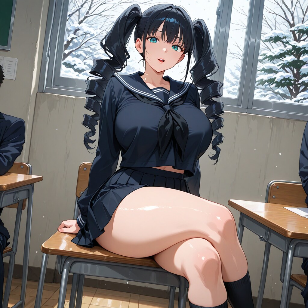 登校したら学年の人気者がドリルヘアになっていた