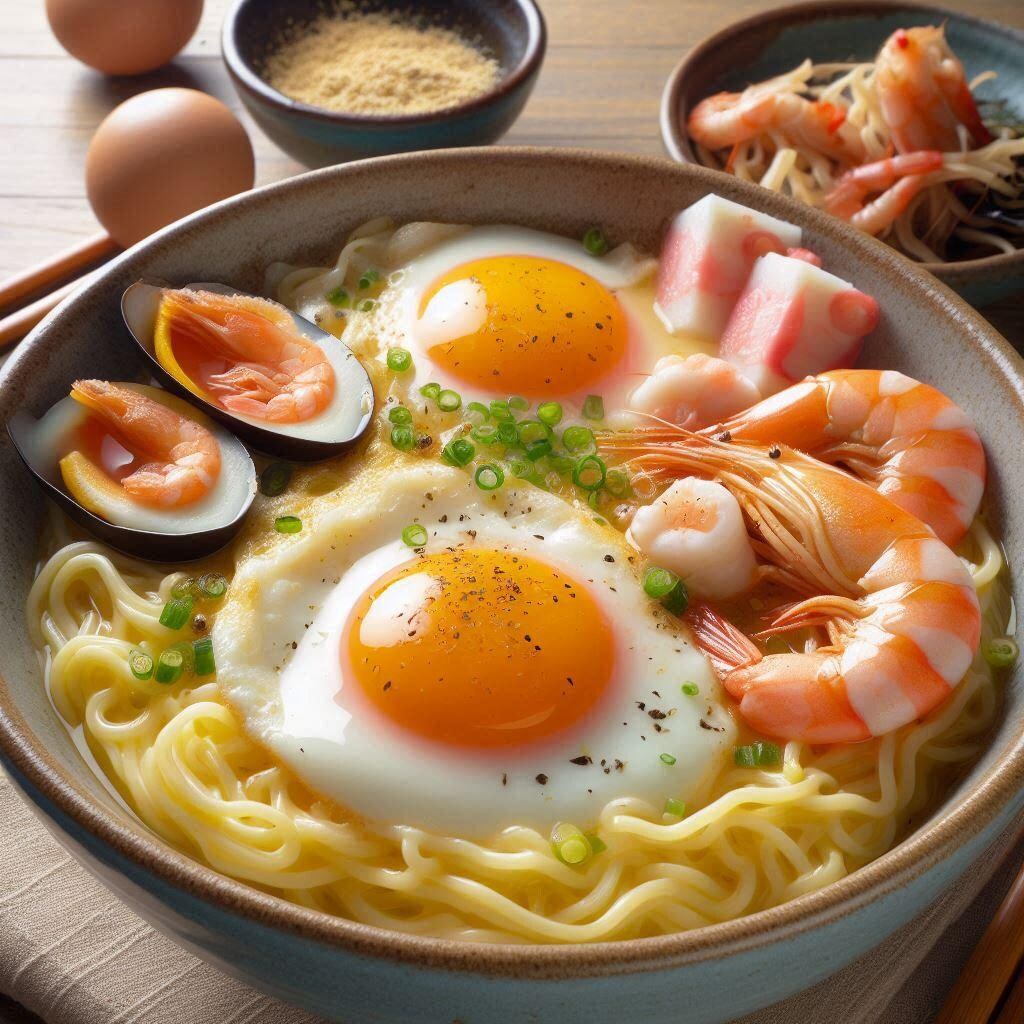 卵マシマシseafood noodle