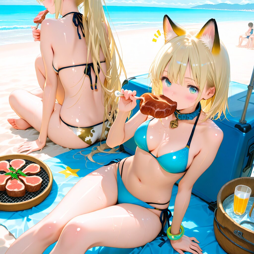 ビーチでお肉パーティ！