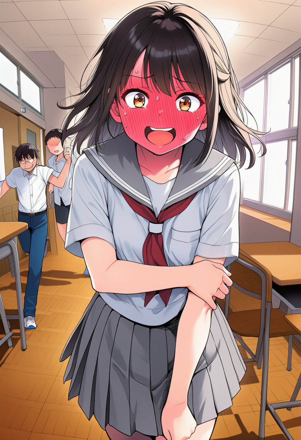 ひ、肘に何も当たってないよ！？