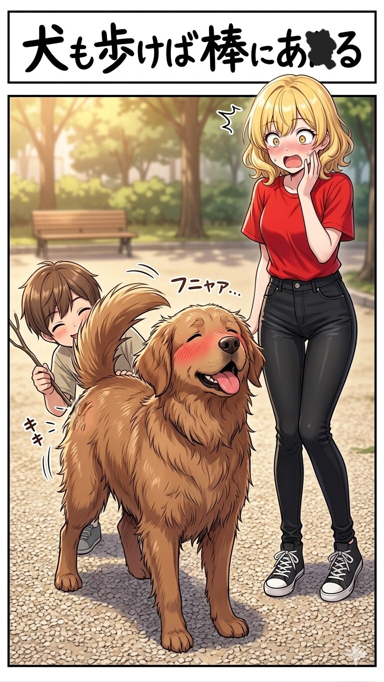 犬も歩けば棒にあ●る
