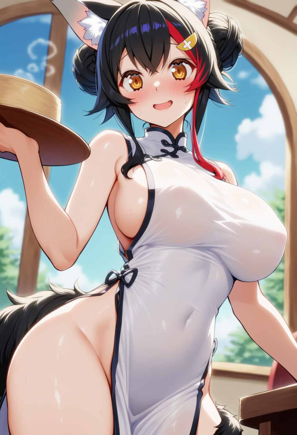 い、いらっしゃいませー！（大神ミオ）