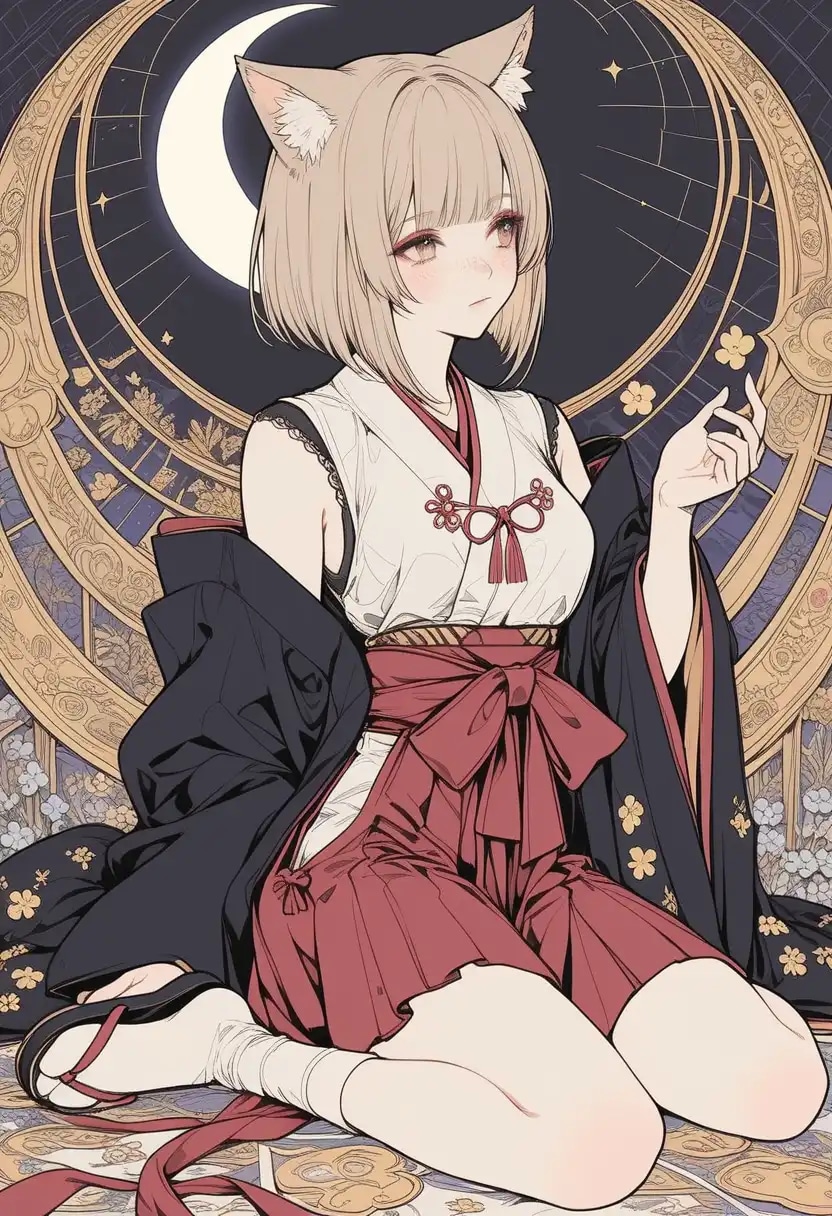 ケモ耳巫女さん