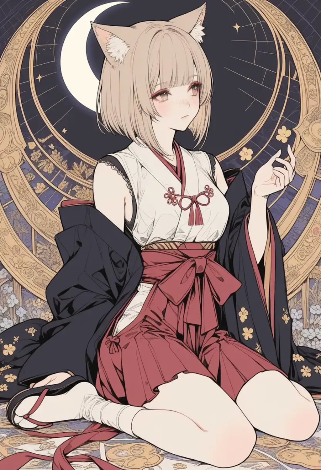 ケモ耳巫女さん