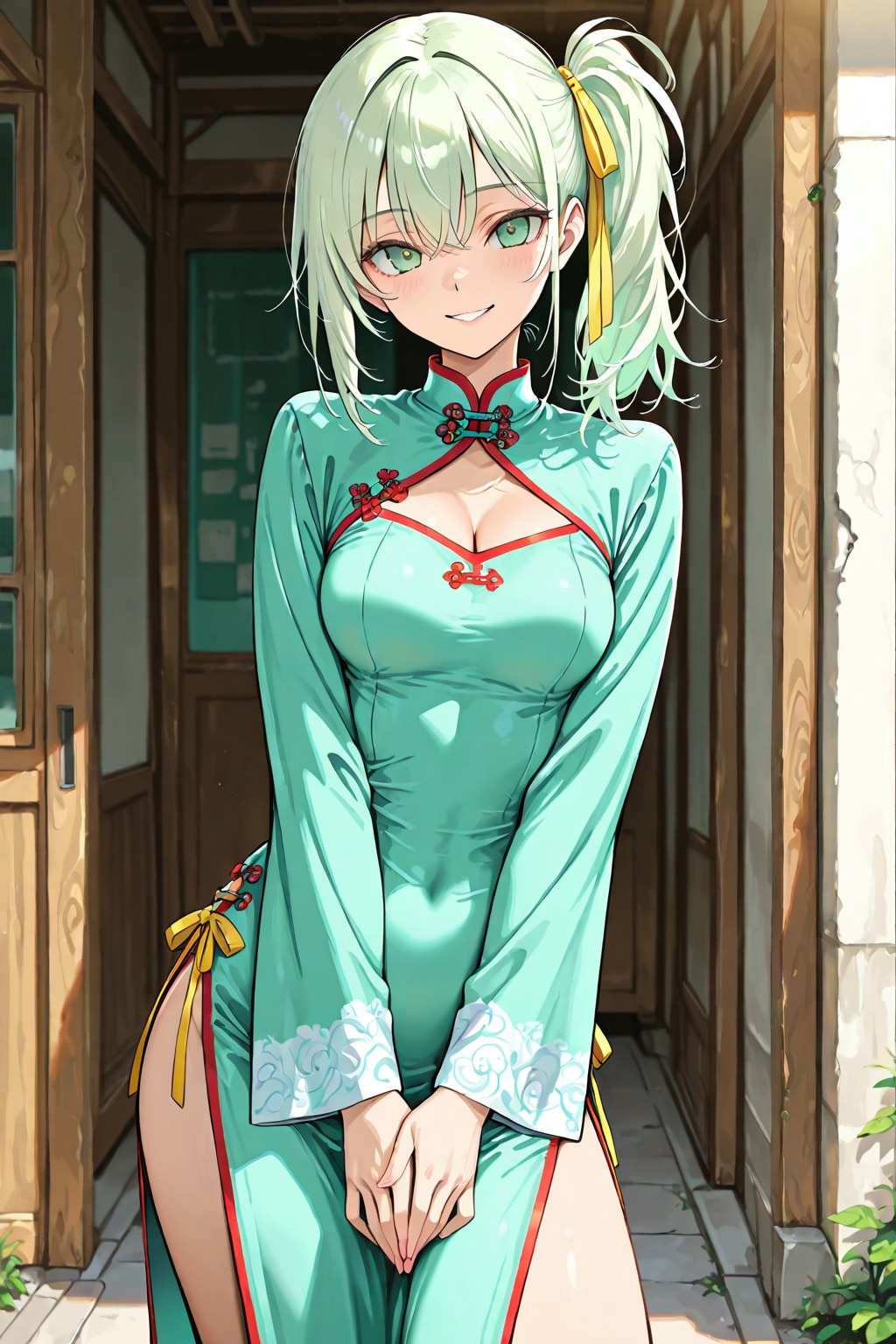 よその娘、萌葱 喜緑　アオザイ