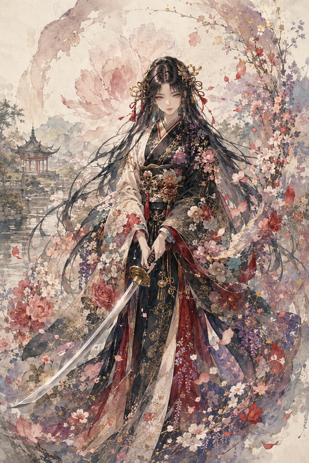 花と刀、 | の人気AIイラスト・グラビア