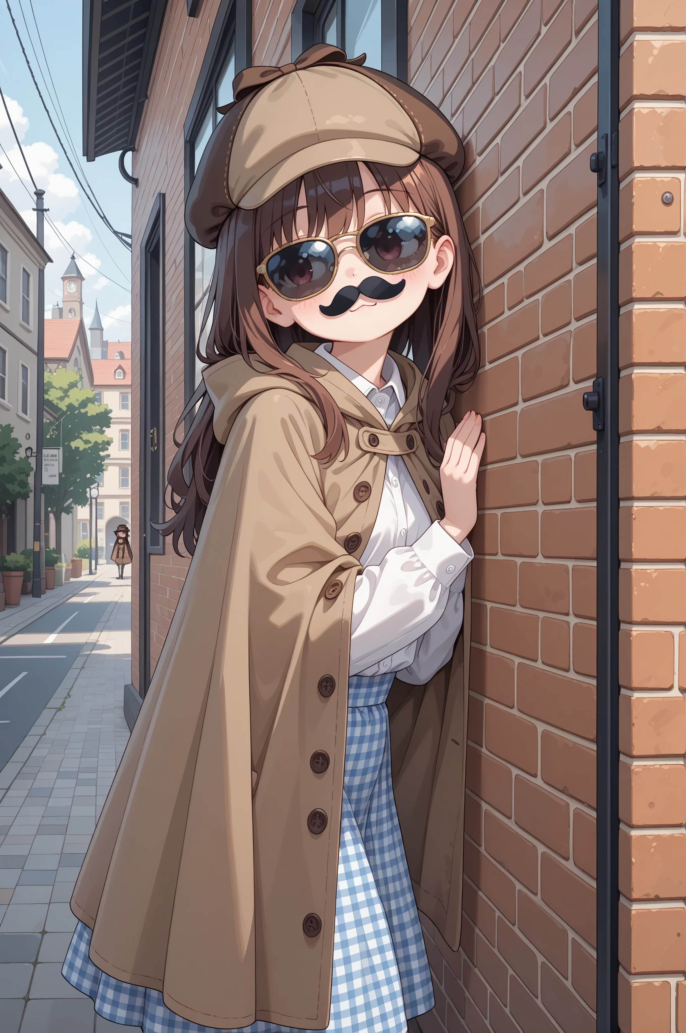 見え見えの変装で尾行する探偵