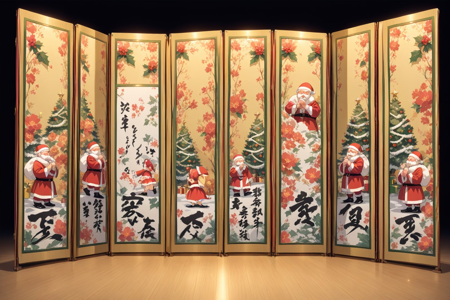 -XmasSanta屏風- | の人気AIイラスト・グラビア