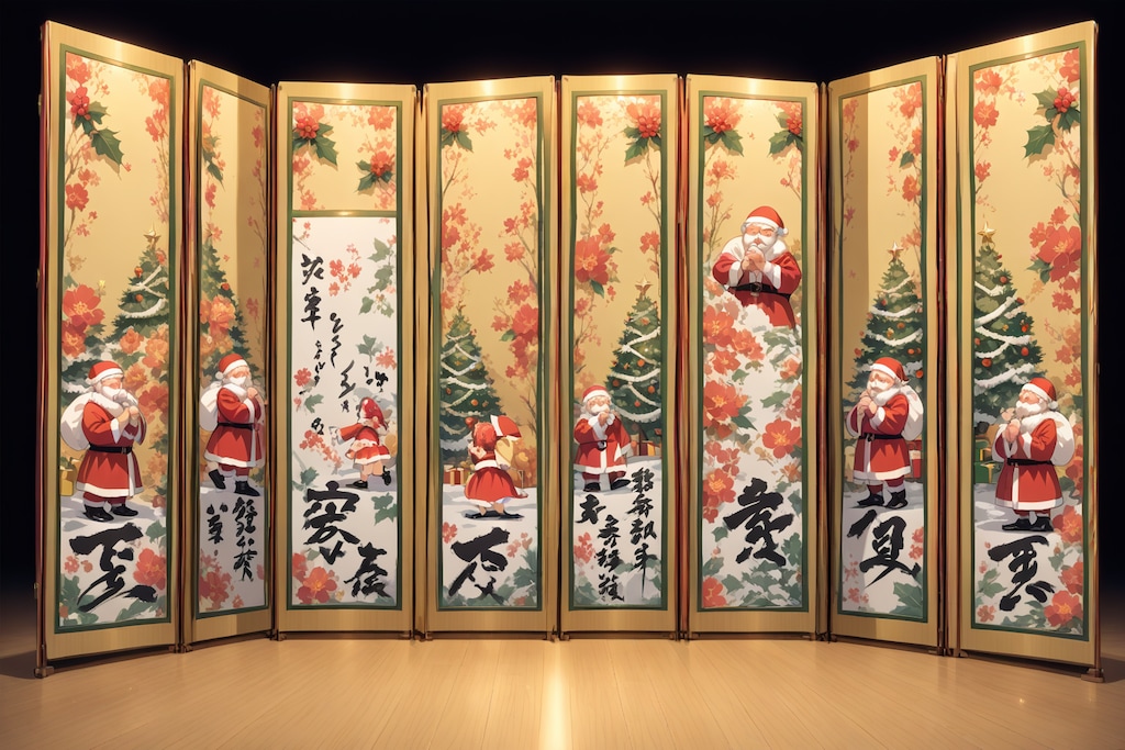 -XmasSanta屏風-