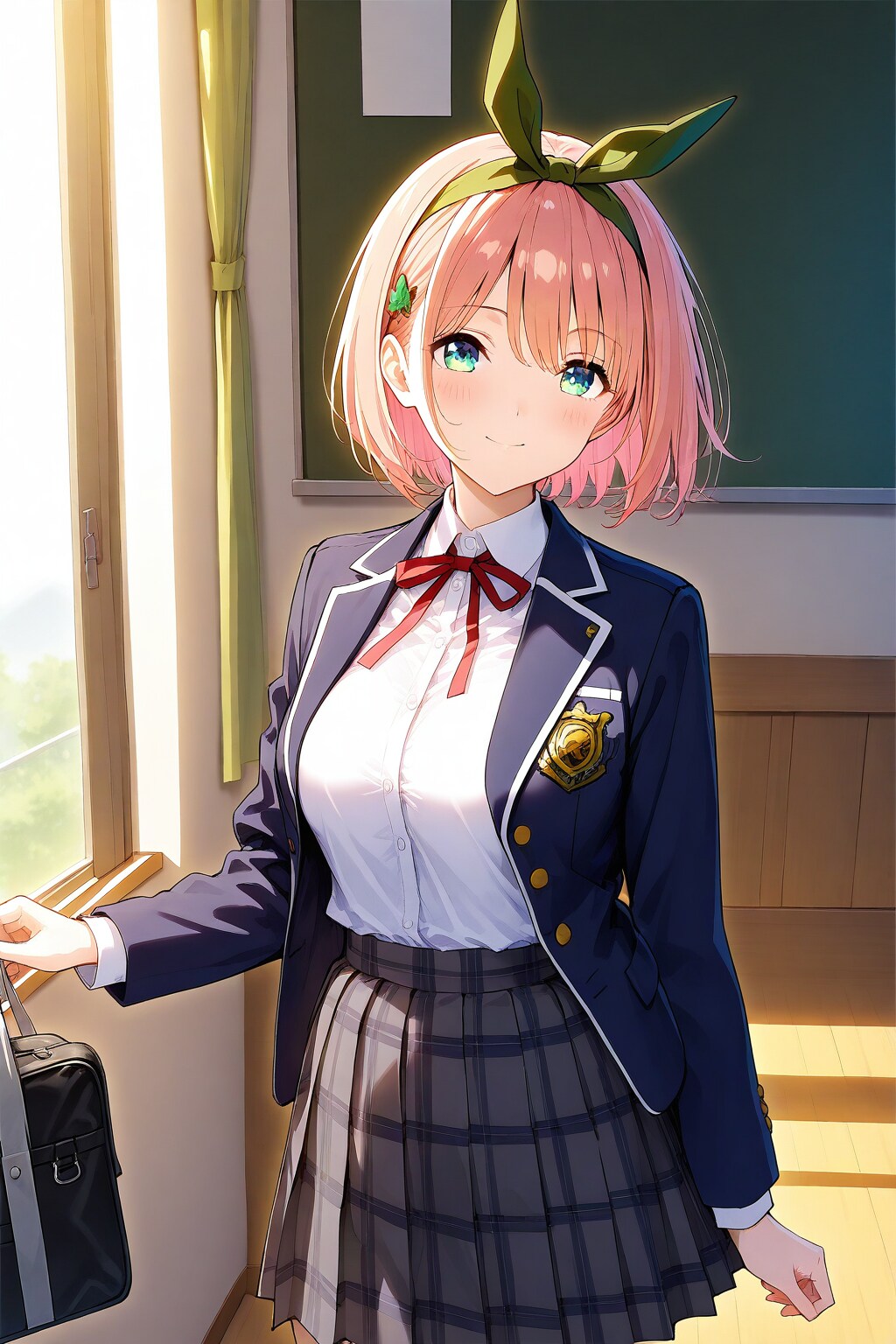 アオのハコの鹿野千夏が制服姿で猛ダッシュして駆け寄って来る様子(カナリチガウ)