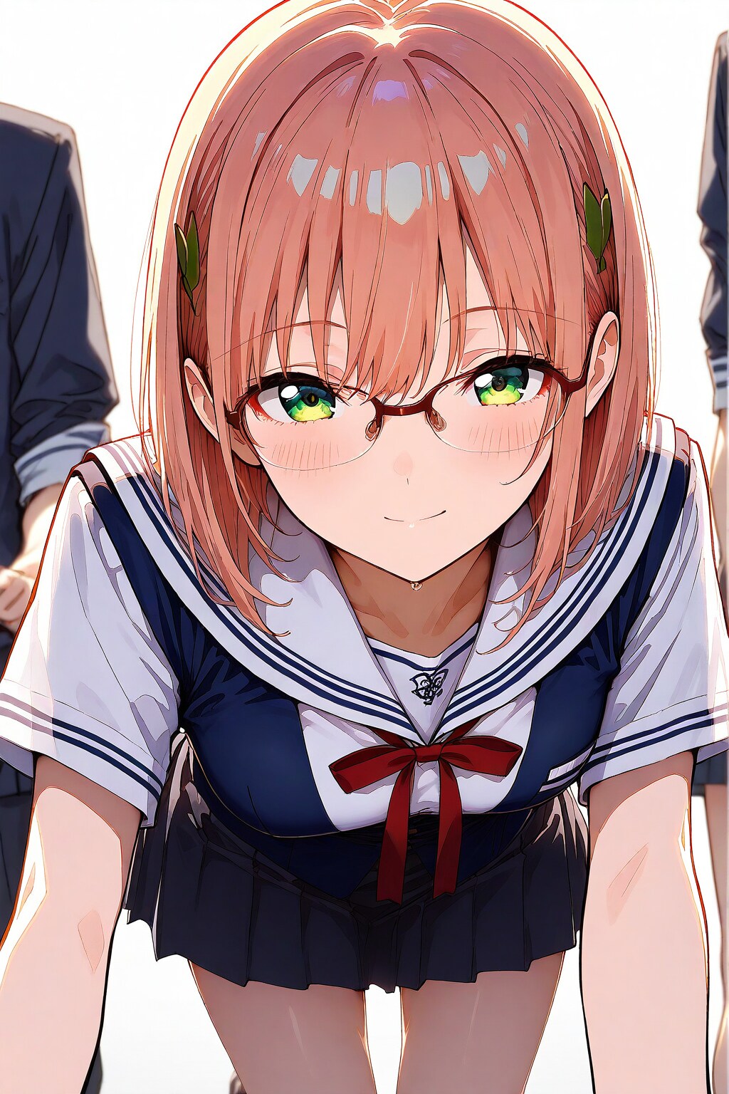 アオのハコの鹿野千夏が制服姿で猛ダッシュして駆け寄って来る様子(カナリチガウ)