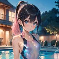 ナイトプールの水着娘 2枚目