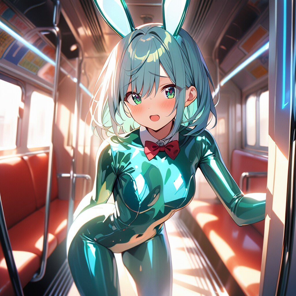 奇妙なうさぎ、電車に現る
