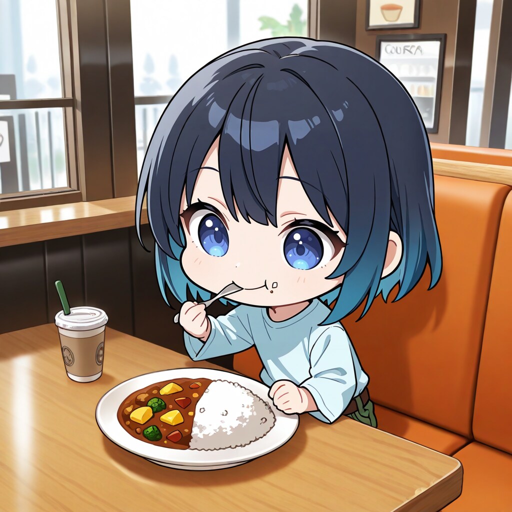 カレーライスもぐもぐ