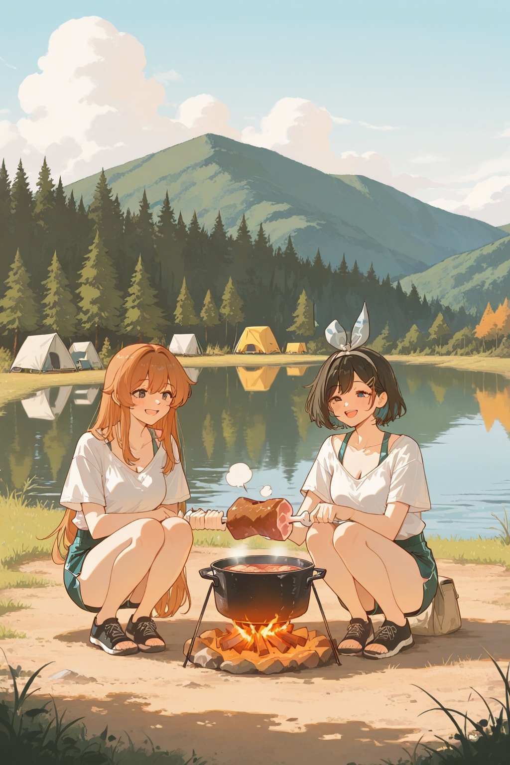 漫画肉を調理