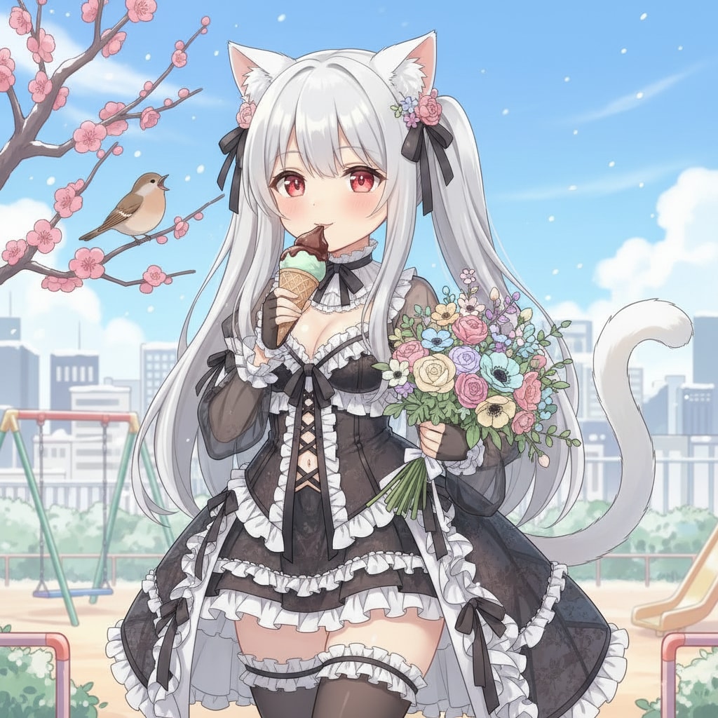 白ツイにゃん。2月19日 #チョコミントの日 #雨水