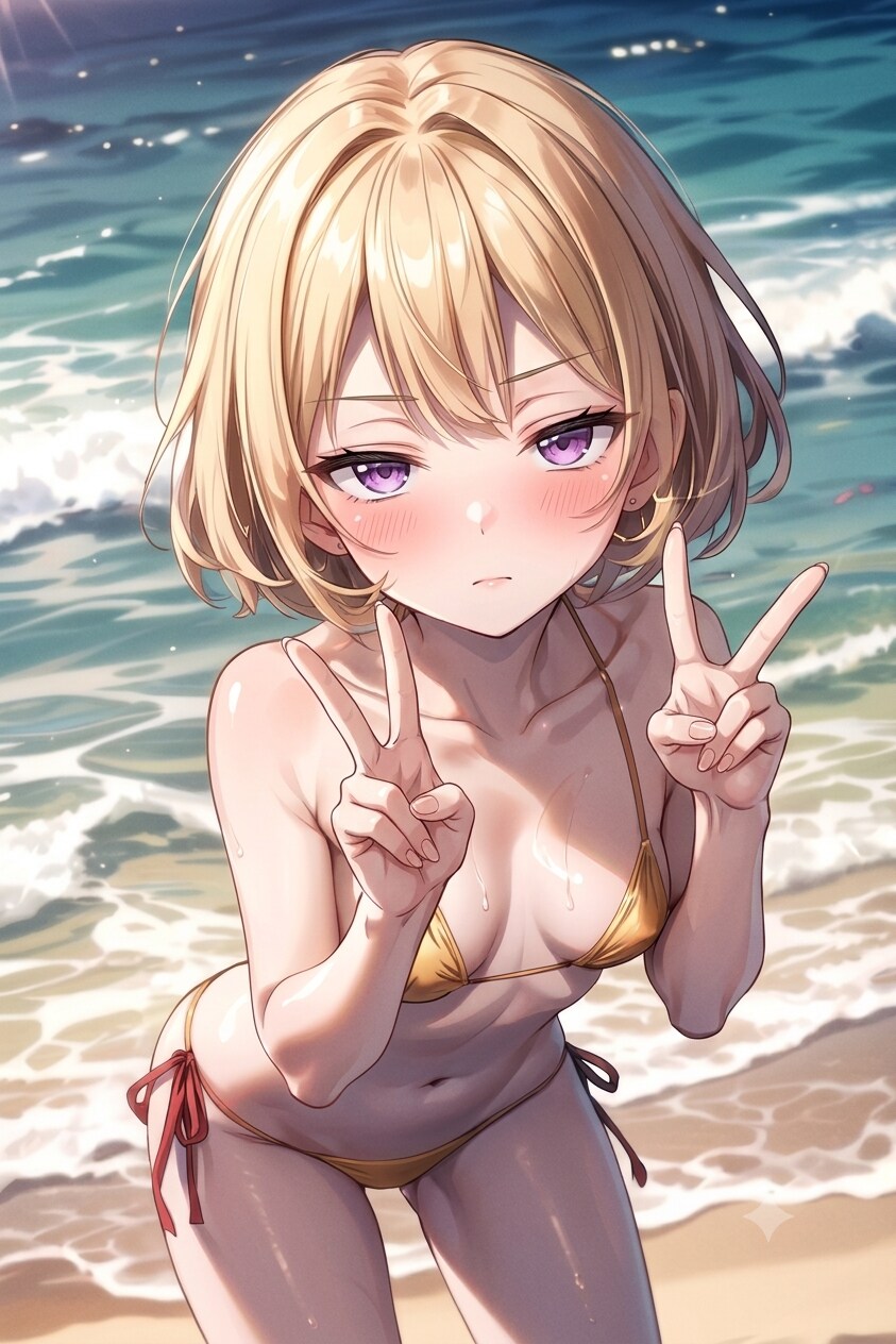 海だからピース！