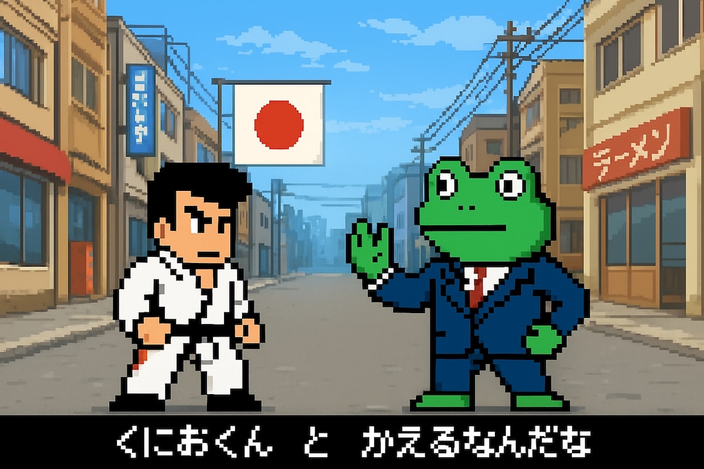 くにおくんとカエル総理