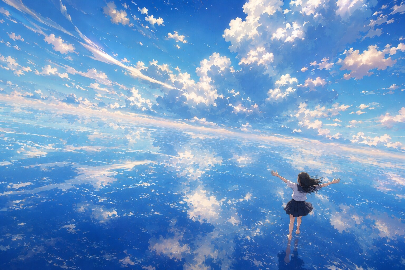 空を抱く少女 | の人気AIイラスト・グラビア