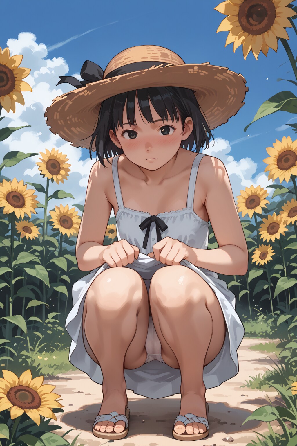 ひまわり畑と白ワンピ　その3
