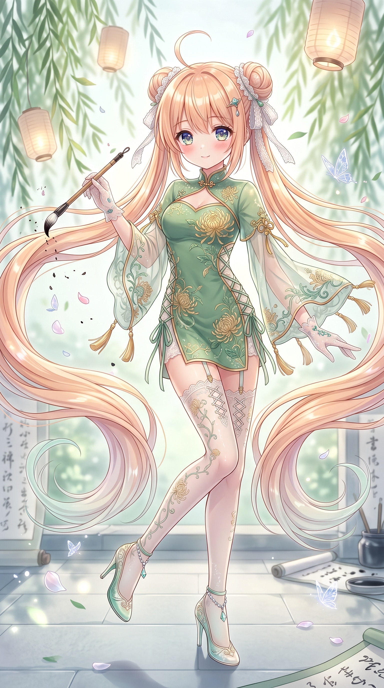 翠風舞う筆の華 | の人気AIイラスト・グラビア