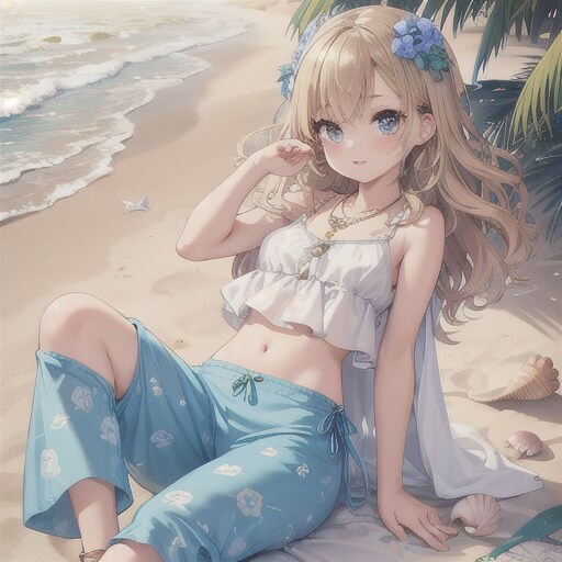 浜辺でまったり
