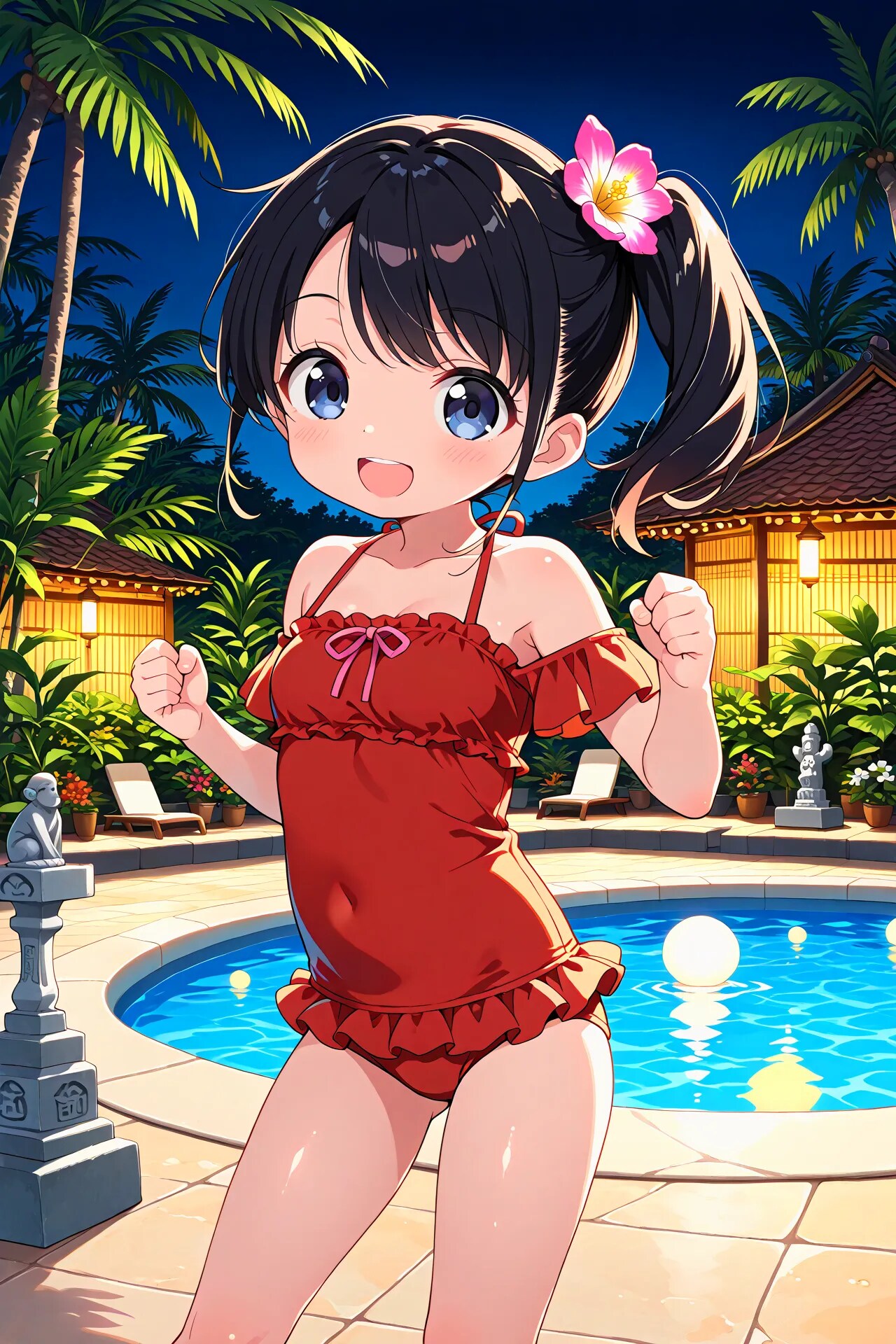 さやかちゃんと夜のアジアンリゾート