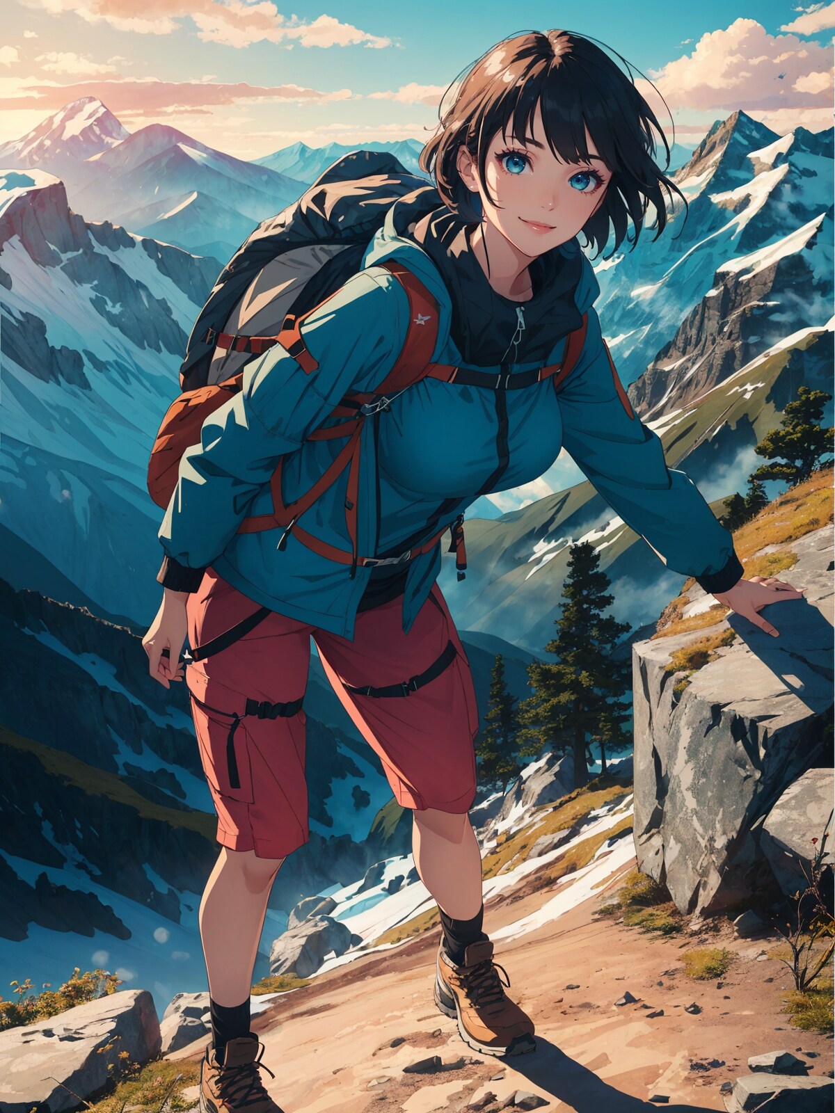 登山(イラスト)