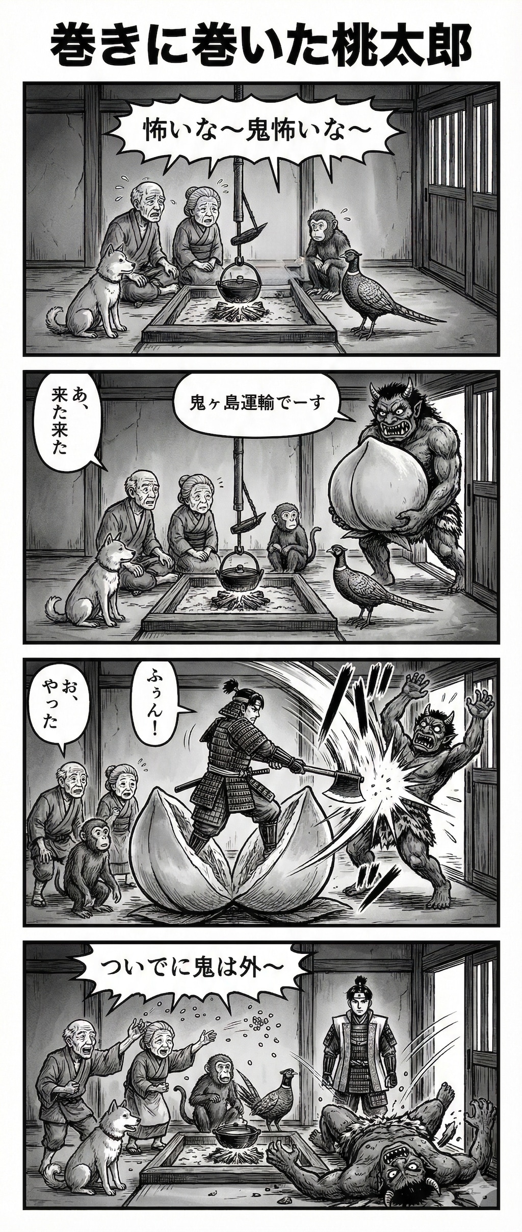 巻きに巻いた桃太郎