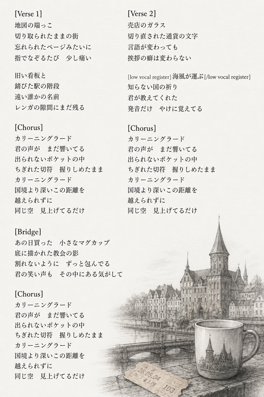 歌詞カード