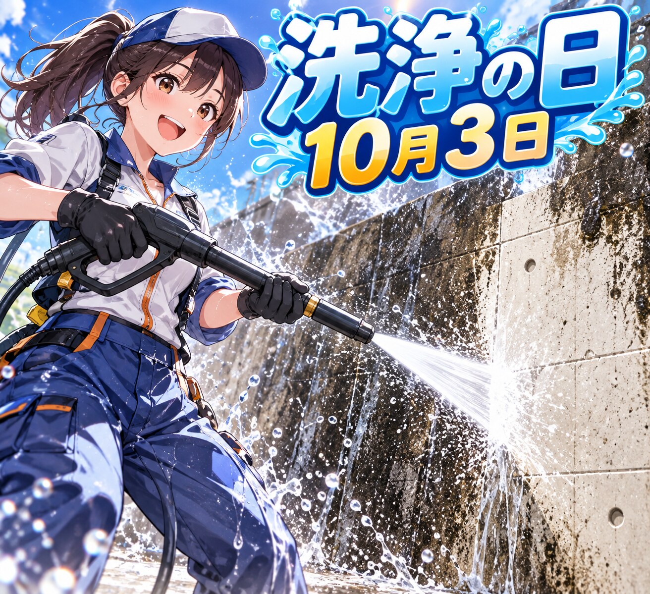 [今日は何の日 10/3] 洗浄の日 | の人気AIイラスト・グラビア