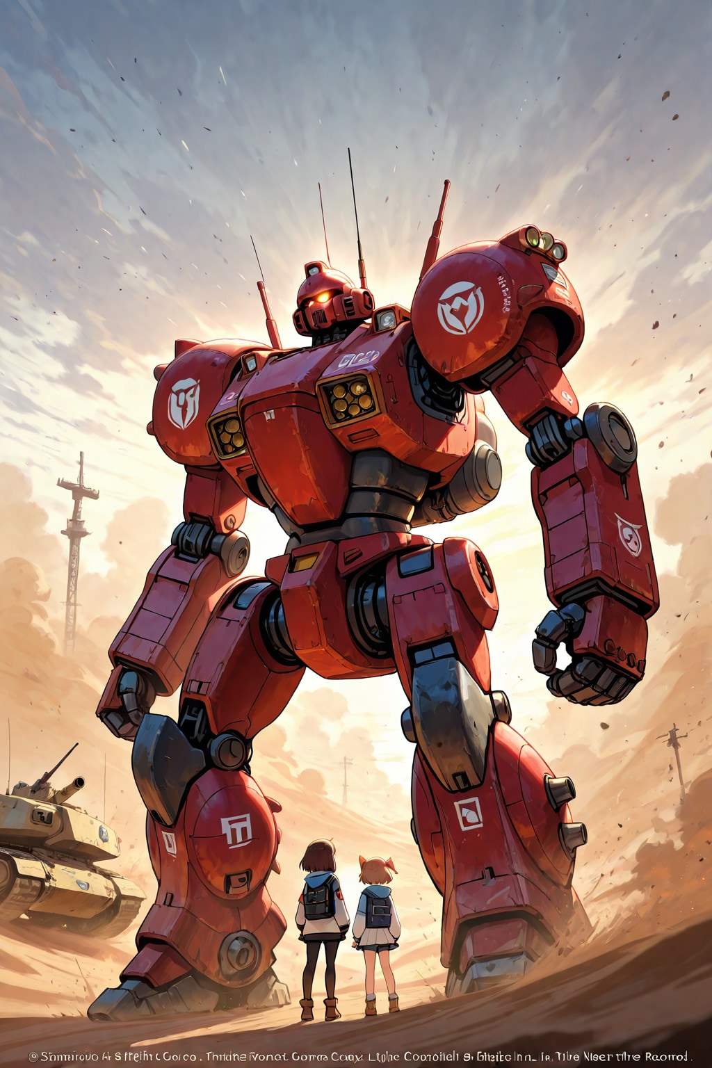 砂漠の赤いロボット