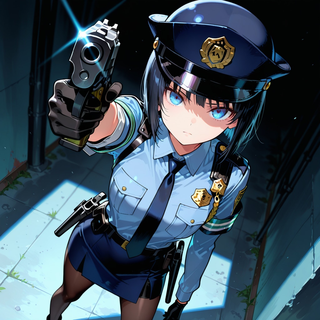 銃を構える警察官