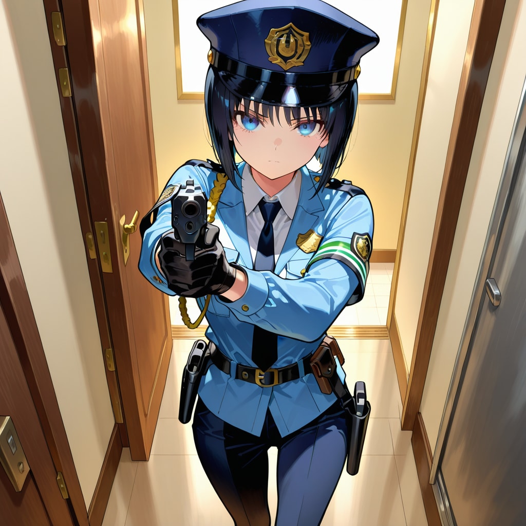 銃を構える警察官