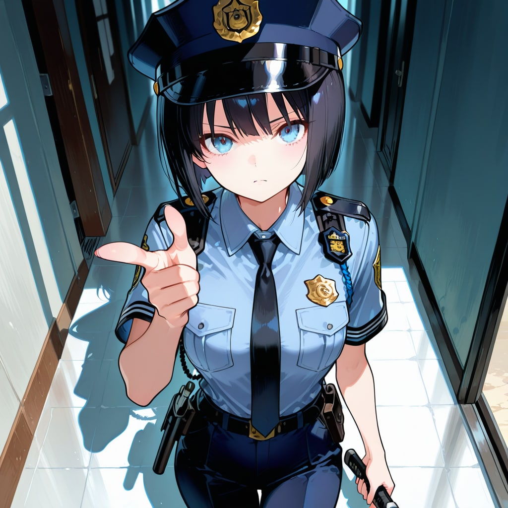 銃を構える警察官