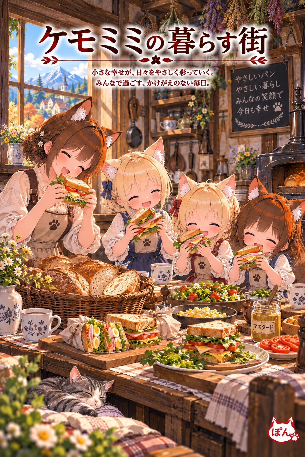 ケモミミの暮らす街 | の人気AIイラスト・グラビア