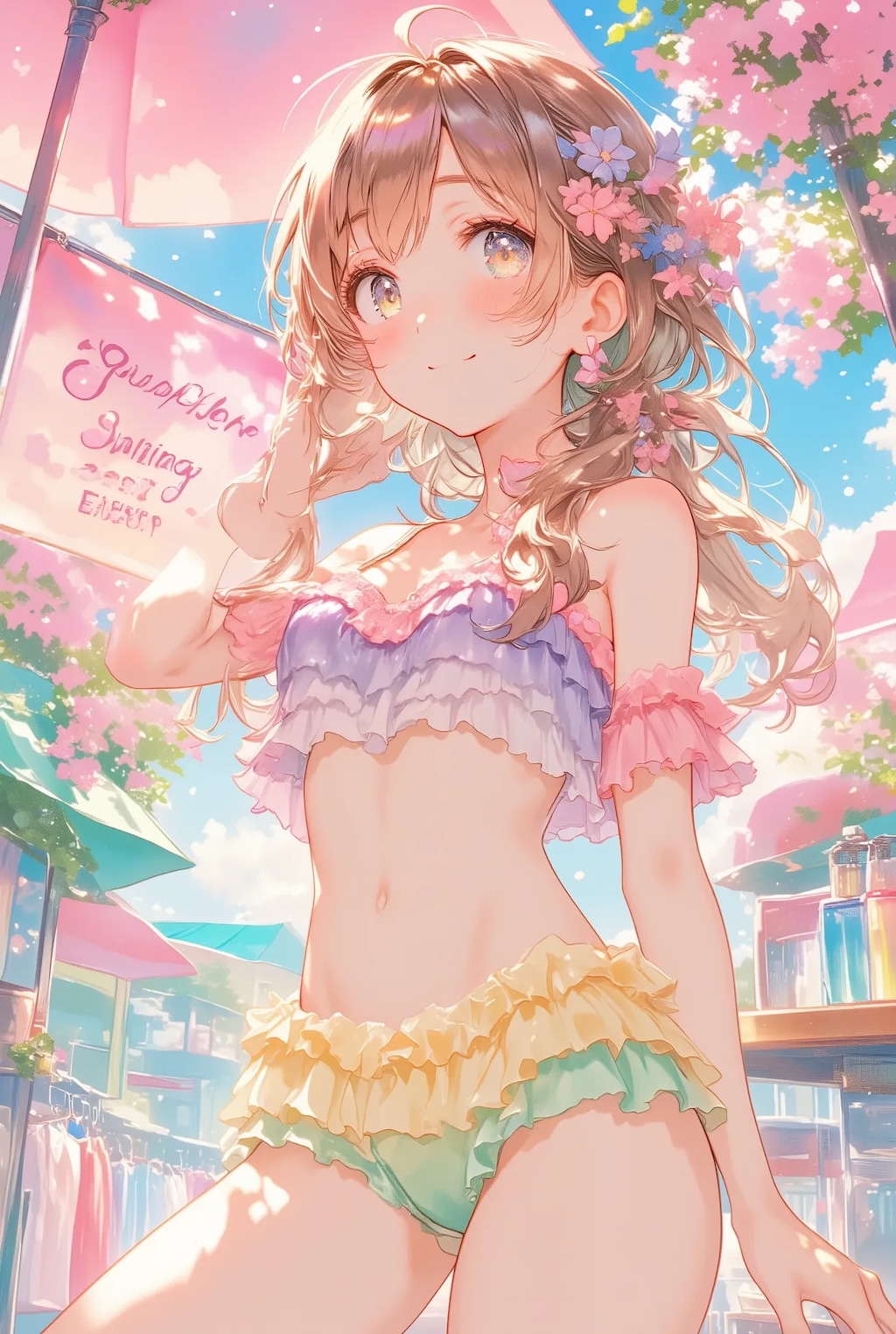 春のフリフリ水着ちゃん