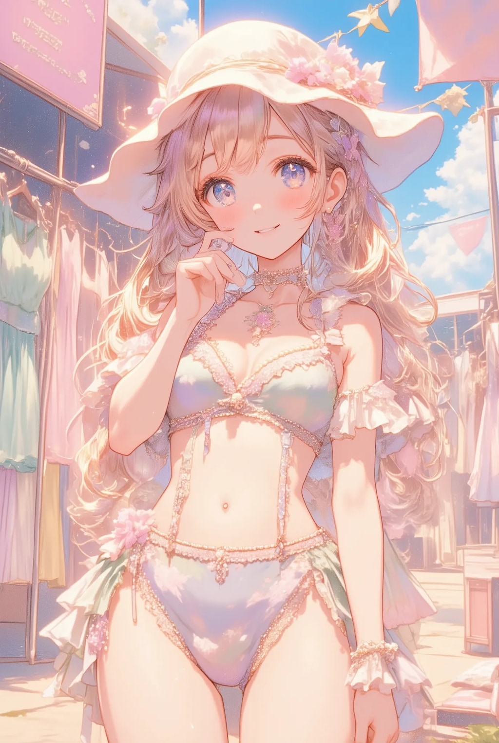 春のフリフリ水着ちゃん