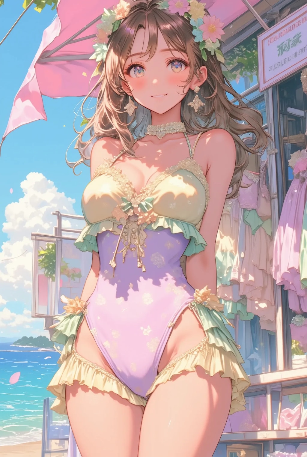 春のフリフリ水着ちゃん