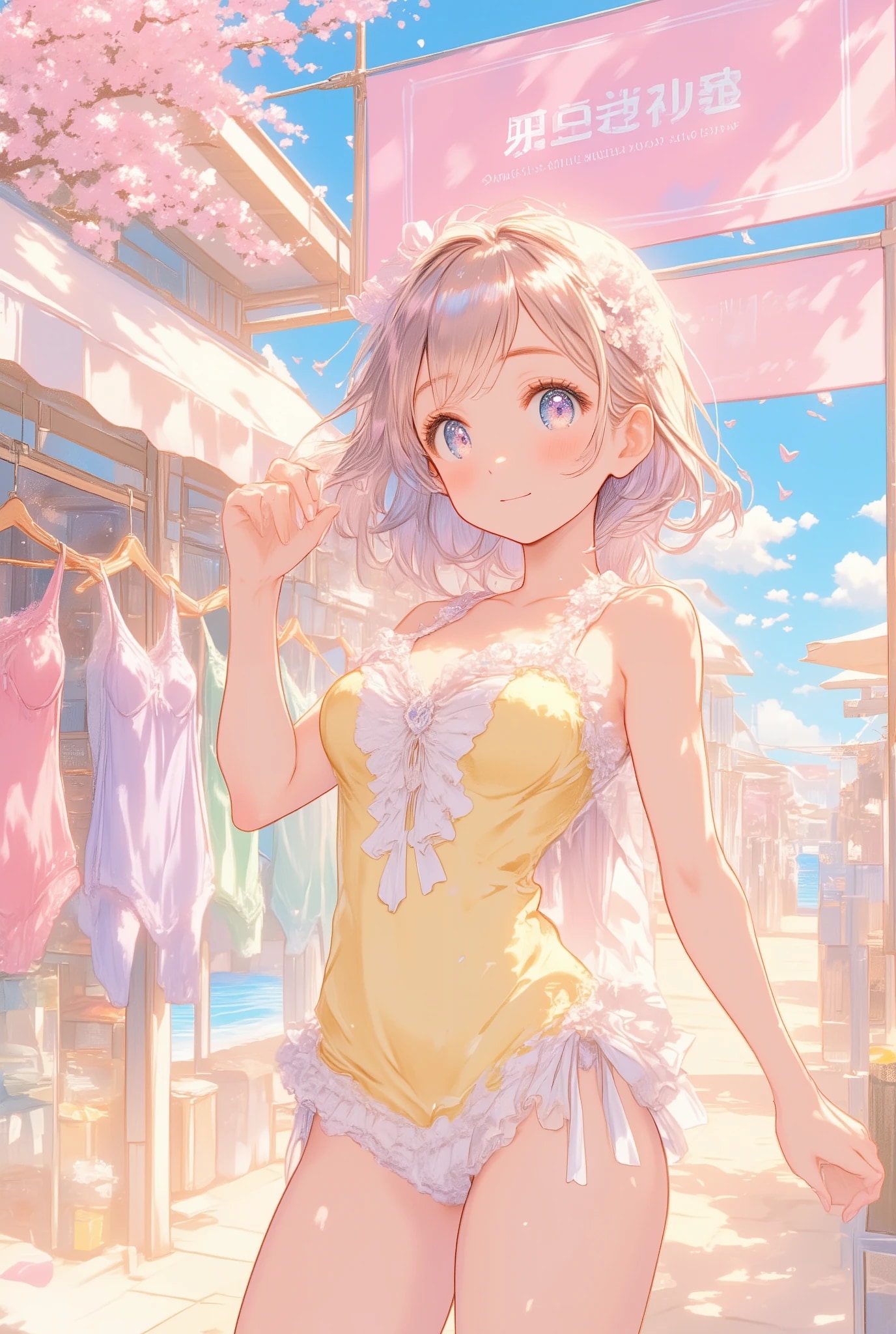 春のフリフリ水着ちゃん | の人気AIイラスト・グラビア