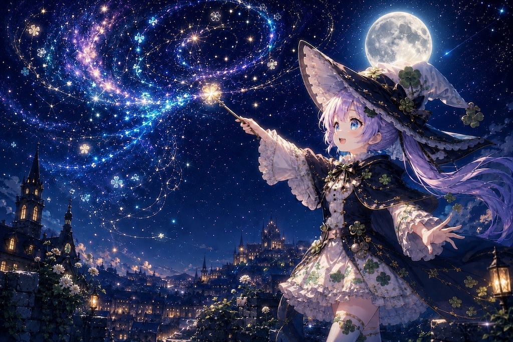 月夜のお絵描き