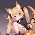 失敗したハロウィンと猫耳ツインテールの女の子 01 2枚目
