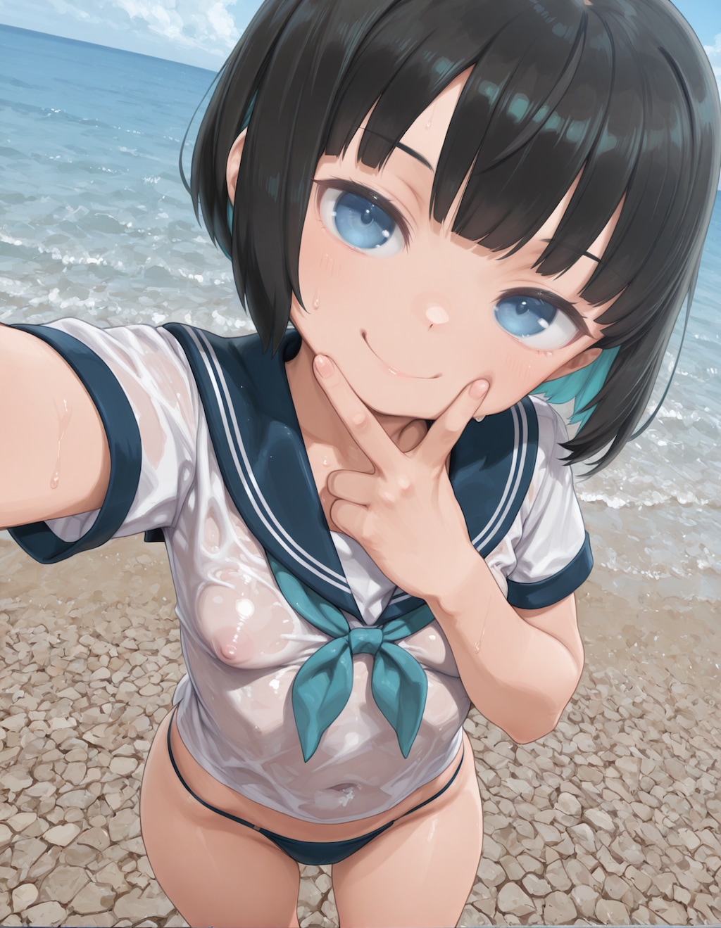 濡れ透けセーラー