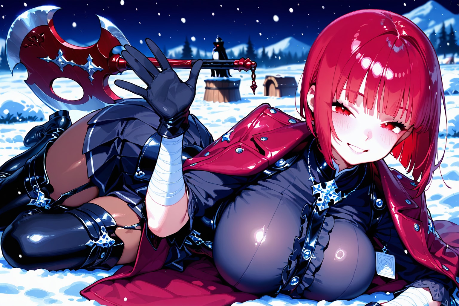 巨大な斧で戦う戦士（ア○ゼンの弟子）女体化！ | の人気AIイラスト・グラビア