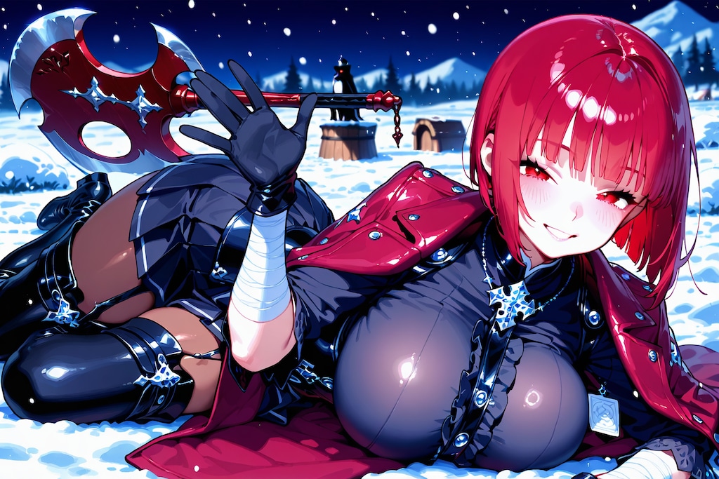 巨大な斧で戦う戦士（ア○ゼンの弟子）女体化！